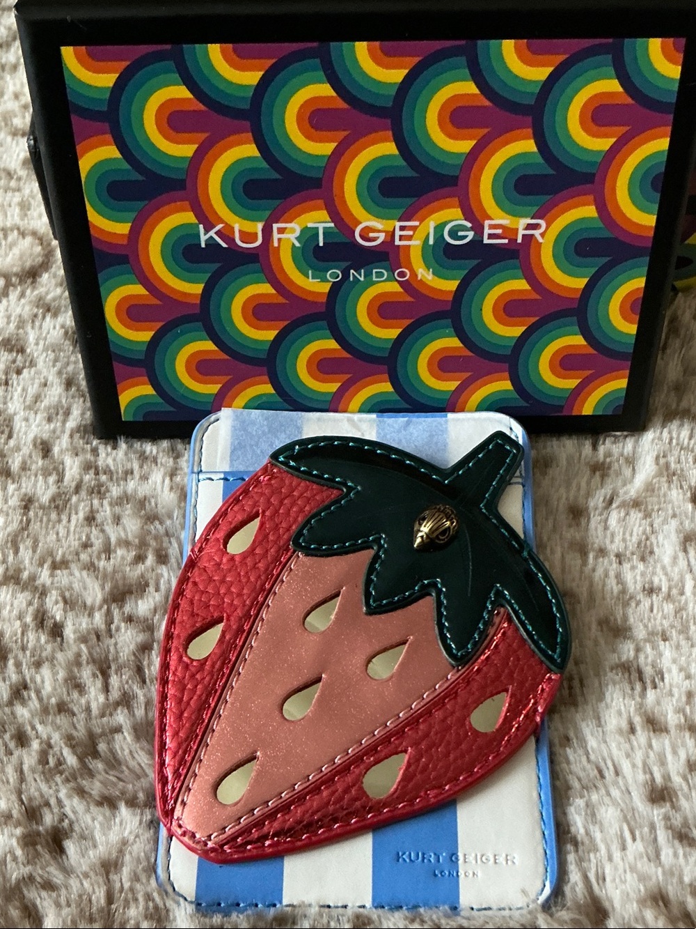 Kurt Geiger Red, Pink & Dark Green Strawberry Card Holder Absolutely Stunning 🤩